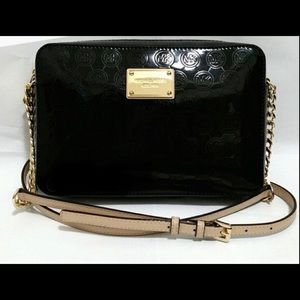 Michael Kors black patent leather crossbody
